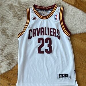 Adidas LeBron James Cavaliers White Basketball Jersey